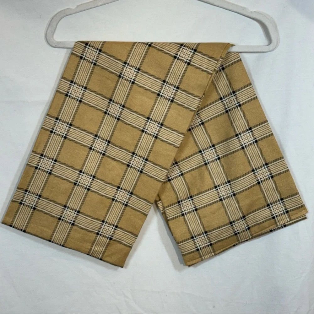 NWOT, Handmade Plaid Tan Flannel Infinity Scarf, Unisex, Soft flannel